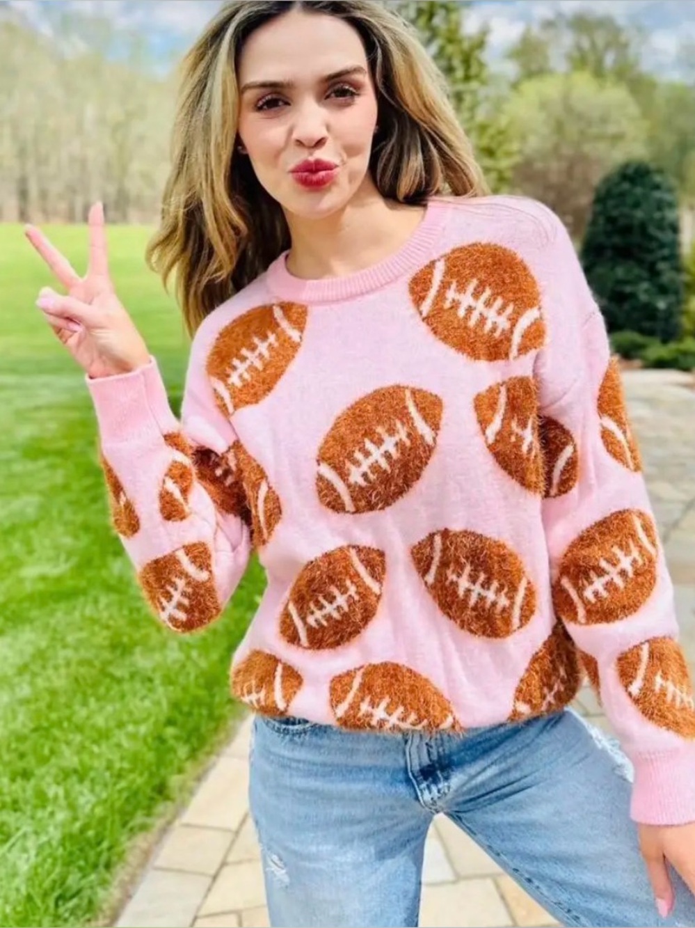 Simply Southern Fuzzy Football Sweater 🏈
